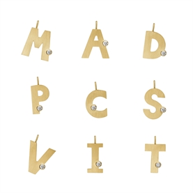 Dulong Letter Single Vedhæng Stor M. 1 Brillant, 18K Guld